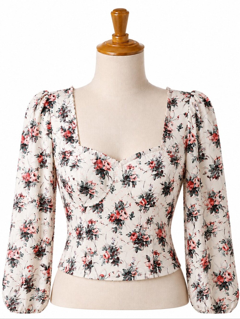 Jessakae Secret Garden Floral Long Sleeve Corset Top Sz L Cottagecore Romantic